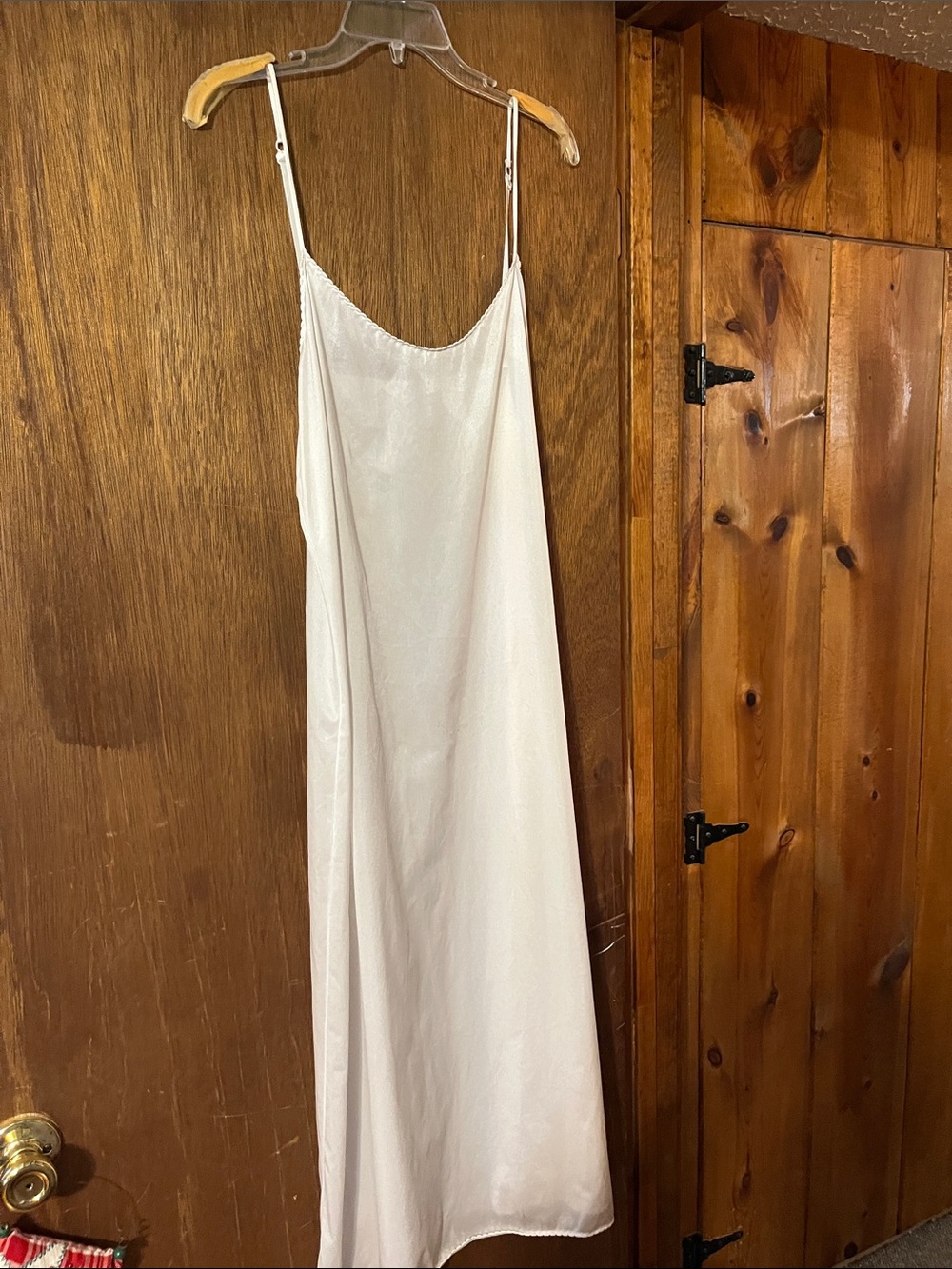Simple White Satin Slip Dress